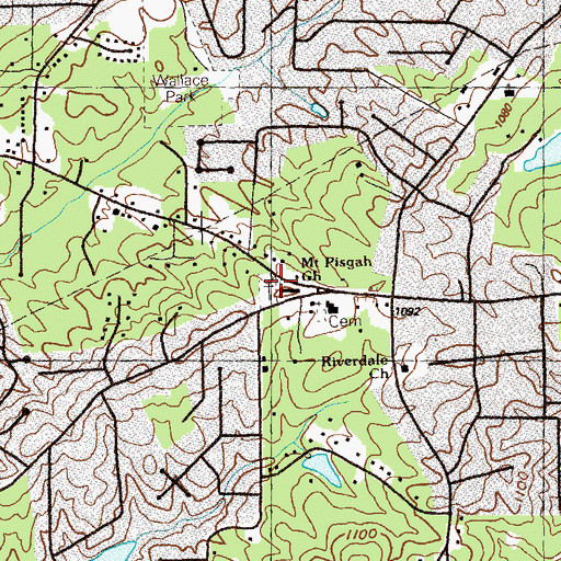 Topographic Map of Mount Pisgah Church, GA