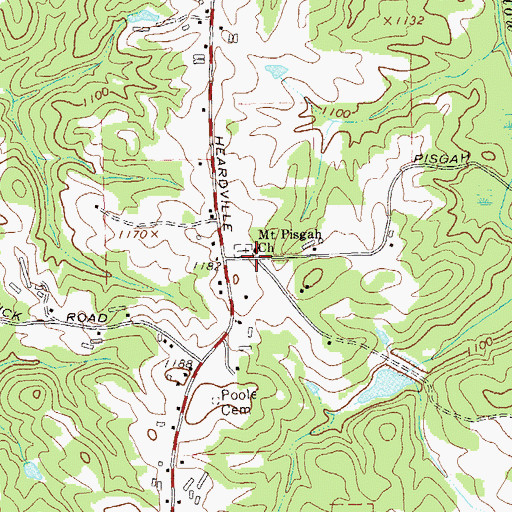 Topographic Map of Mount Pisgah Church, GA