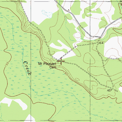 Topographic Map of Mount Pleasant Cemetery, GA