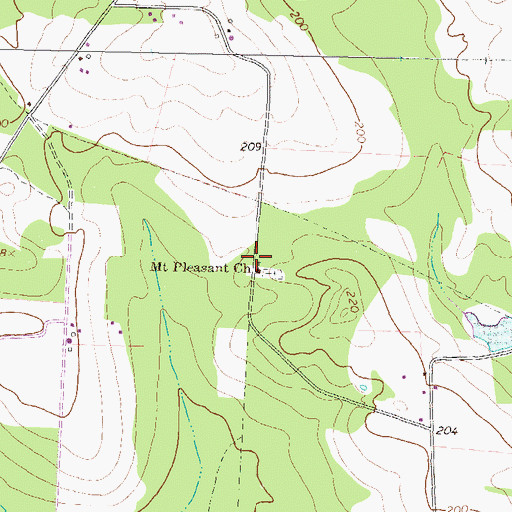 Topographic Map of Mount Pleasant Church, GA