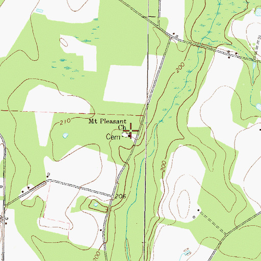 Topographic Map of Mount Pleasant Church, GA