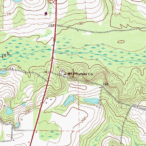 Topographic Map of Mount Pleasant Church, GA
