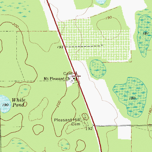 Topographic Map of Mount Pleasant Church, GA