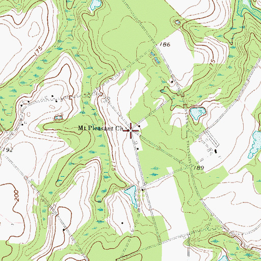 Topographic Map of Mount Pleasant Church, GA