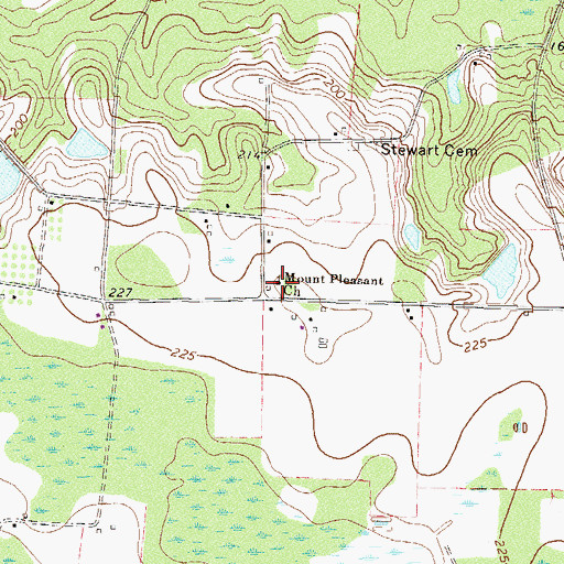 Topographic Map of Mount Pleasant Church, GA
