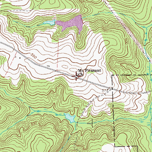 Topographic Map of Mount Pleasant Church, GA