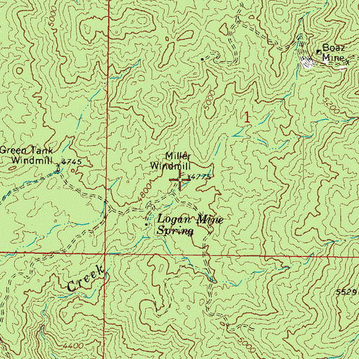 Topographic Map of Miller Windmill, AZ