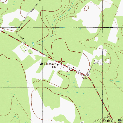 Topographic Map of Mount Pleasant Church, GA