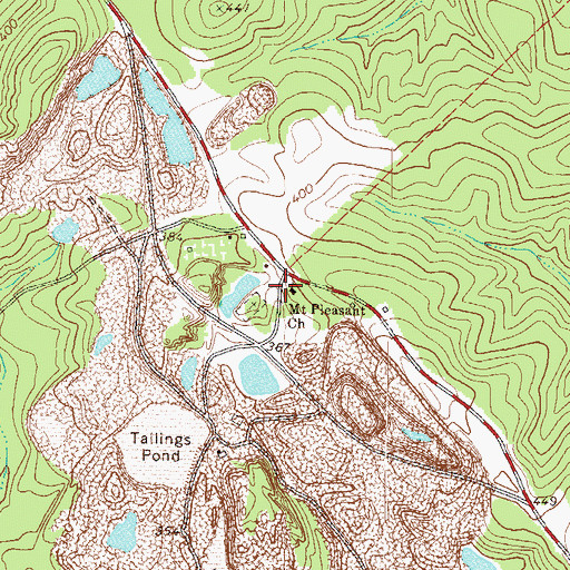 Topographic Map of Mount Pleasant Church, GA