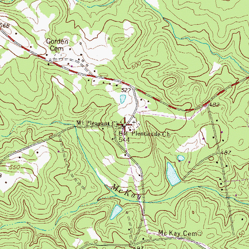 Topographic Map of Mount Pleasant Church, GA