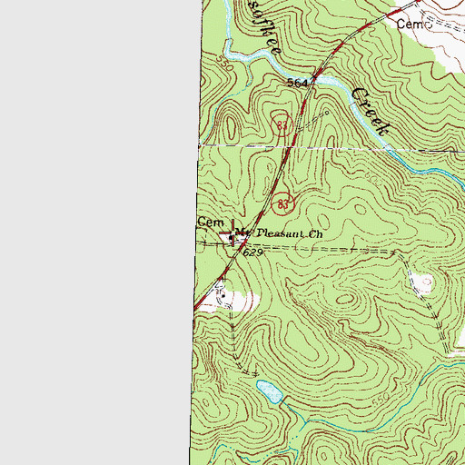 Topographic Map of Mount Pleasant Church, GA