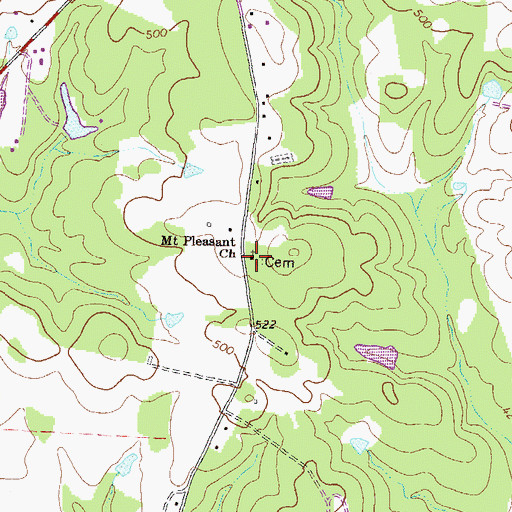 Topographic Map of Mount Pleasant Church, GA