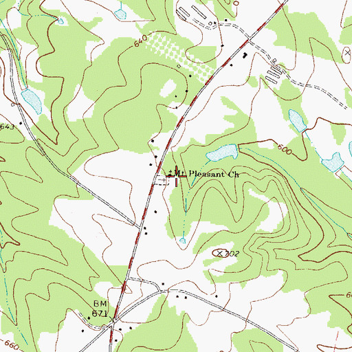 Topographic Map of Mount Pleasant Church, GA