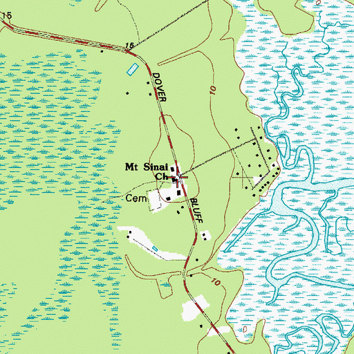 Topographic Map of Mount Sinai Church, GA