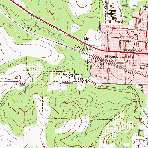 Topographic Map of Mount Sinai Church, GA