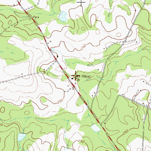 Topographic Map of Mount Sinai Church, GA