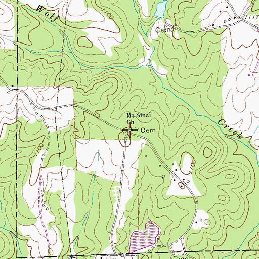 Topographic Map of Mount Sinai Church, GA