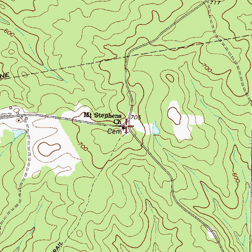 Topographic Map of Mount Stephens Church, GA