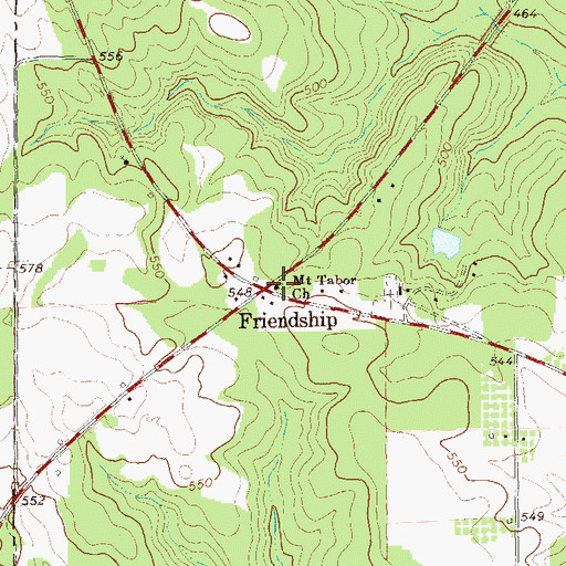 Topographic Map of Mount Tabor Church, GA