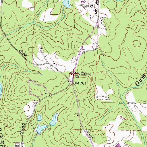 Topographic Map of Mount Tabor Church, GA