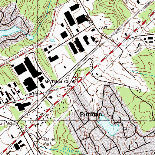 Topographic Map of Mount Tabor Church, GA