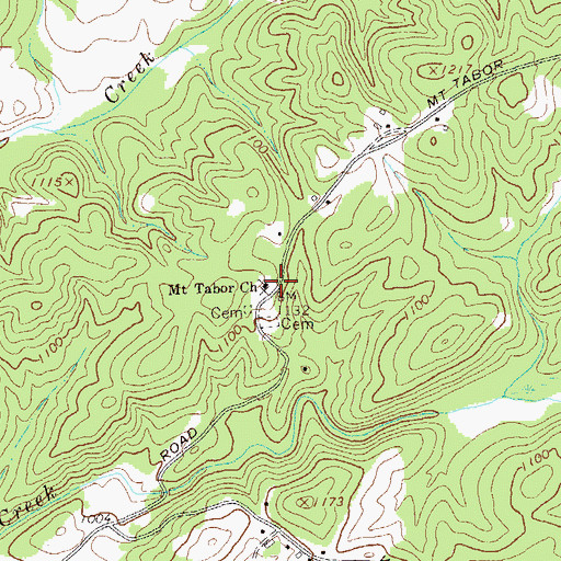 Topographic Map of Mount Tabor Church, GA
