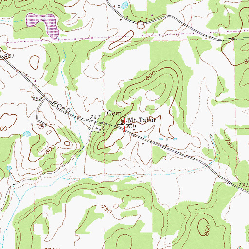 Topographic Map of Mount Tabor Church, GA