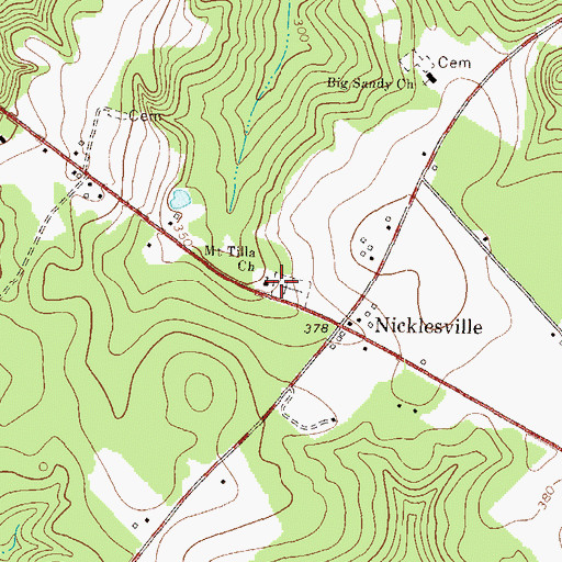 Topographic Map of Mount Tilla Church, GA