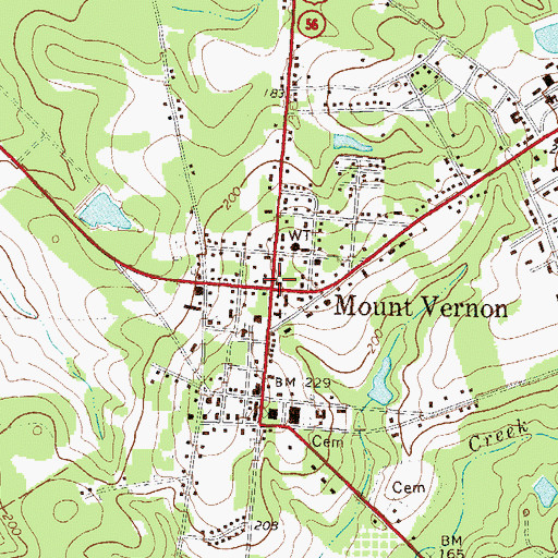 Topographic Map of Mount Vernon, GA