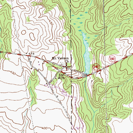 Topographic Map of Mount Vernon Church, GA