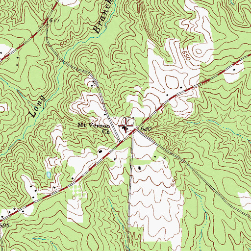 Topographic Map of Mount Vernon Church, GA