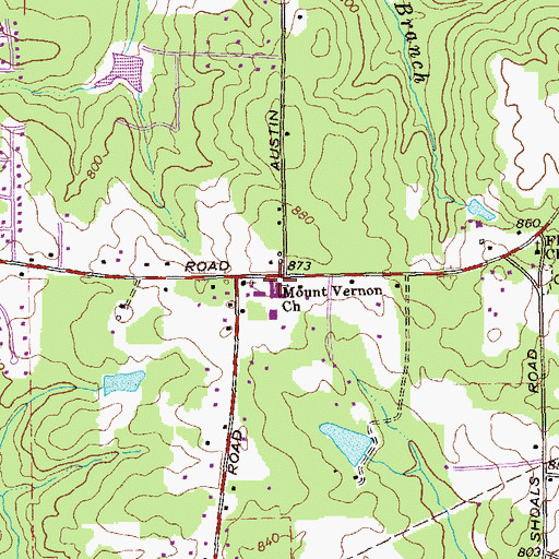 Topographic Map of Mount Vernon Baptist Church, GA