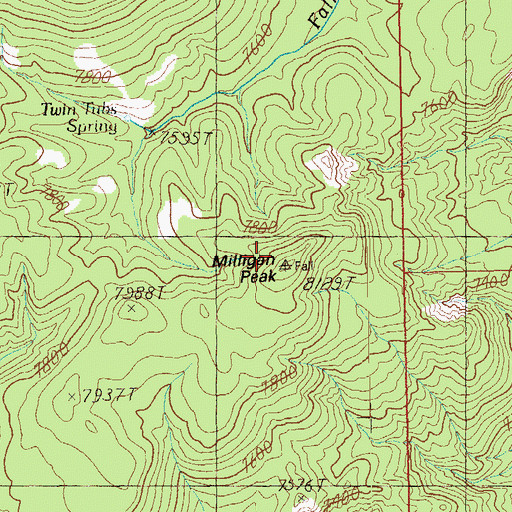 Topographic Map of Milligan Peak, AZ
