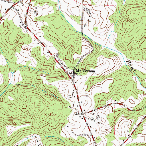 Topographic Map of Mount Vernon Church, GA