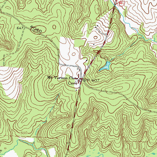 Topographic Map of Mount Vernon Church, GA
