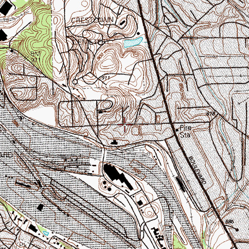 Topographic Map of Mount Vernon School, GA