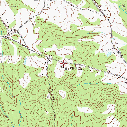 Topographic Map of Mount View Church, GA
