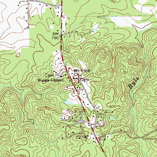 Topographic Map of Mount View Church, GA
