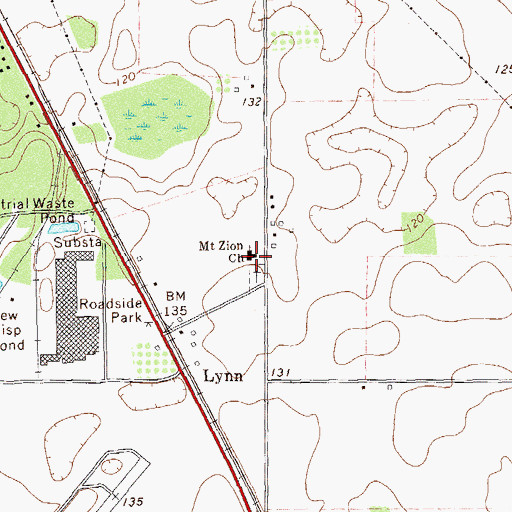 Topographic Map of Mount Zion Church, GA