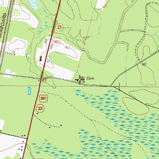 Topographic Map of Mount Zion Church, GA