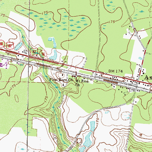 Topographic Map of Mount Zion Church, GA