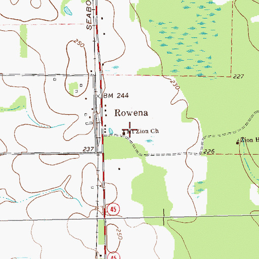Topographic Map of Mount Zion Church, GA