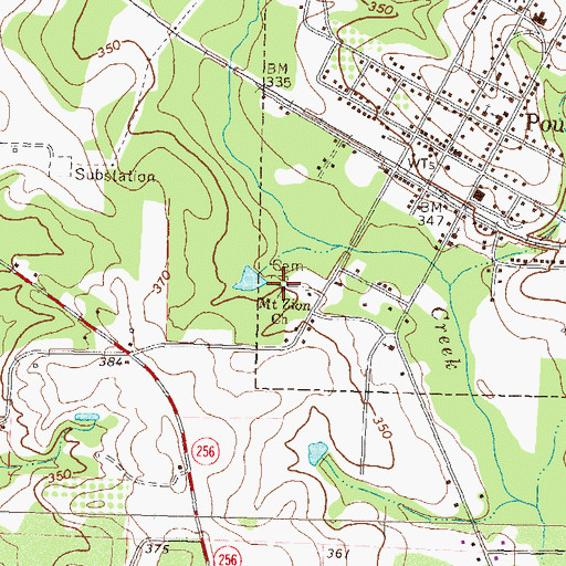 Topographic Map of Mount Zion Church, GA