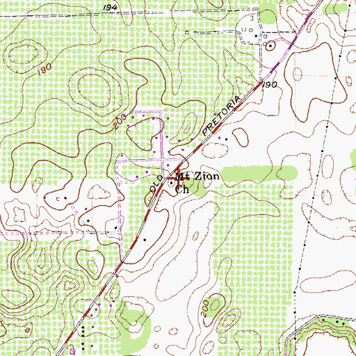 Topographic Map of Mount Zion Church, GA