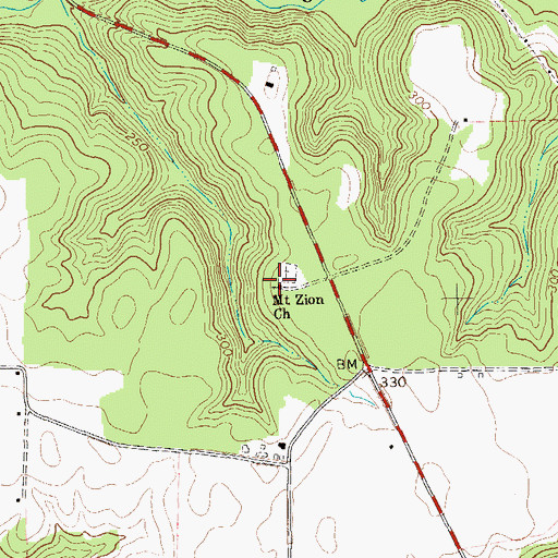 Topographic Map of Mount Zion Church, GA
