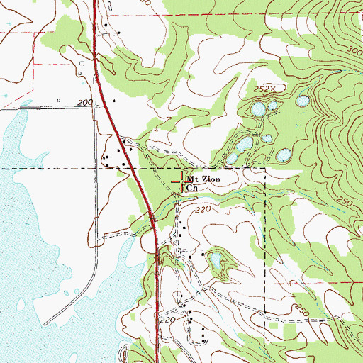 Topographic Map of Mount Zion Church, GA