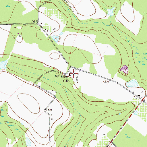 Topographic Map of Mount Zion Church, GA