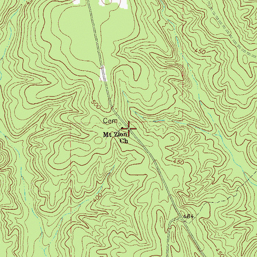 Topographic Map of Mount Zion Church, GA