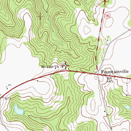 Topographic Map of Mount Zion Church, GA
