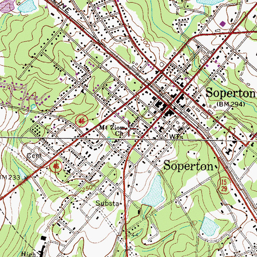 Topographic Map of Mount Zion Church, GA